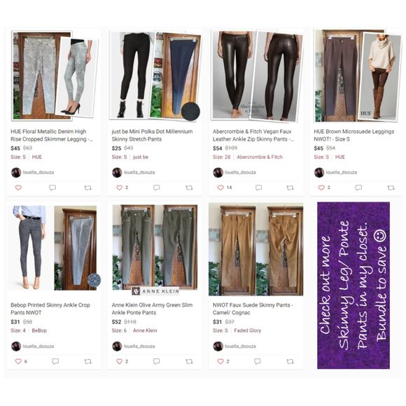 3/$10 Bi-Stretch Skinny Cropped Ankle Pants - Black, Size 2 - Picture 13 of 16